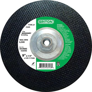 9 in. Masonry Grinding Wheel with Hub