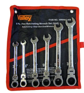 6 Pc Flex Head Ratcheting Wrench Set-SAE