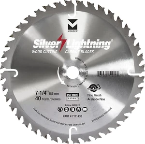 7-1/4" x 40 Tooth Fine Finish Carbide Tipped Saw Blade