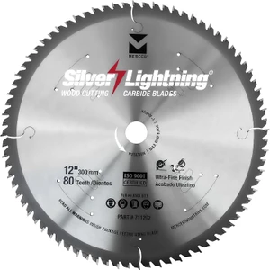 12" x 80 Tooth Wood Cutting Carbide Tipped Saw Blade-Ultra Fine Finish