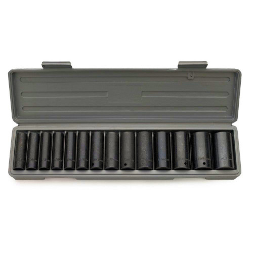 1/2 In. Dr. Deep Metric Impact Socket Set-14 Pc.