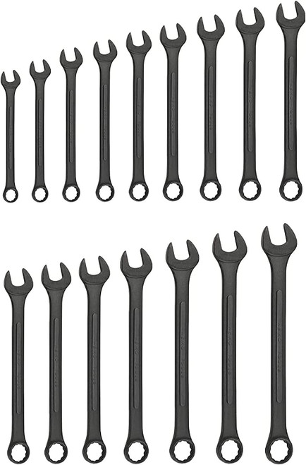 16 Pc Metric Combination Wrench Set-Black Oxide