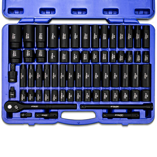 65 Pc. 1/2 In. Drive SAE Metric Impact Socket Set