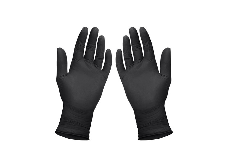 Black Nitrile Gloves-Large