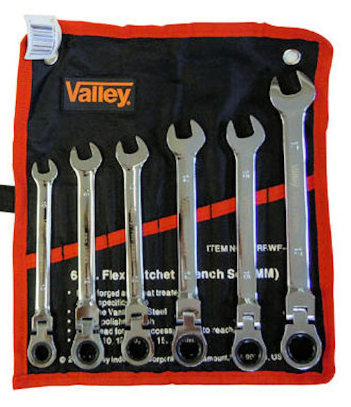 6 Pc Flex Head Ratcheting Wrench Set-Metric