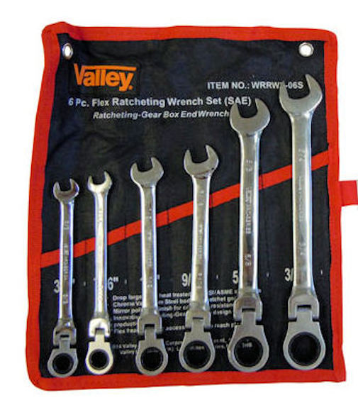 6 Pc Flex Head Ratcheting Wrench Set-SAE