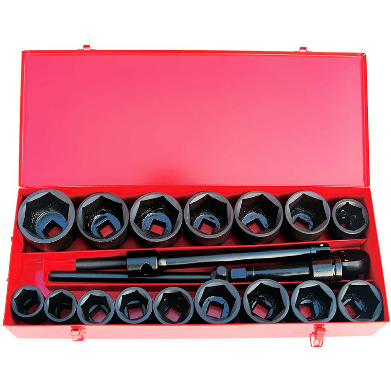 21 Pc. 1" Drive Deep Metric Impact Socket Set