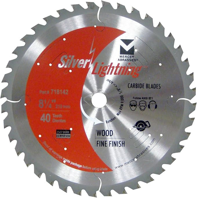 8-1/4" x 40 Tooth Carbide Tipped Wood Saw Blade