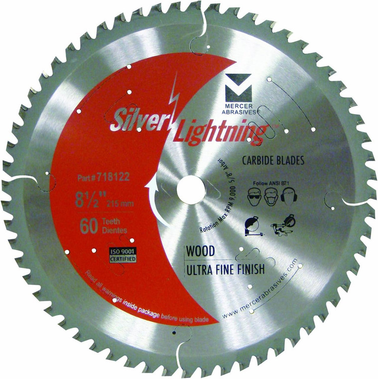 8-1/2" 60 Tooth Carbide Wood Saw Blade-Miter Saws