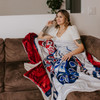 Premium Fleece Blanket - Salmon Life Cycle (Feathers)