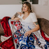 Premium Fleece Blanket - Salmon Life Cycle (Feathers)