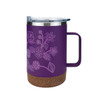 Cork Base Travel Mugs with Handle (16oz) - Ojibwe Florals