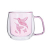Double Walled Coloured Glass Mug - Hummingbird