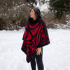 Faux Fur Collar Cape - Raven