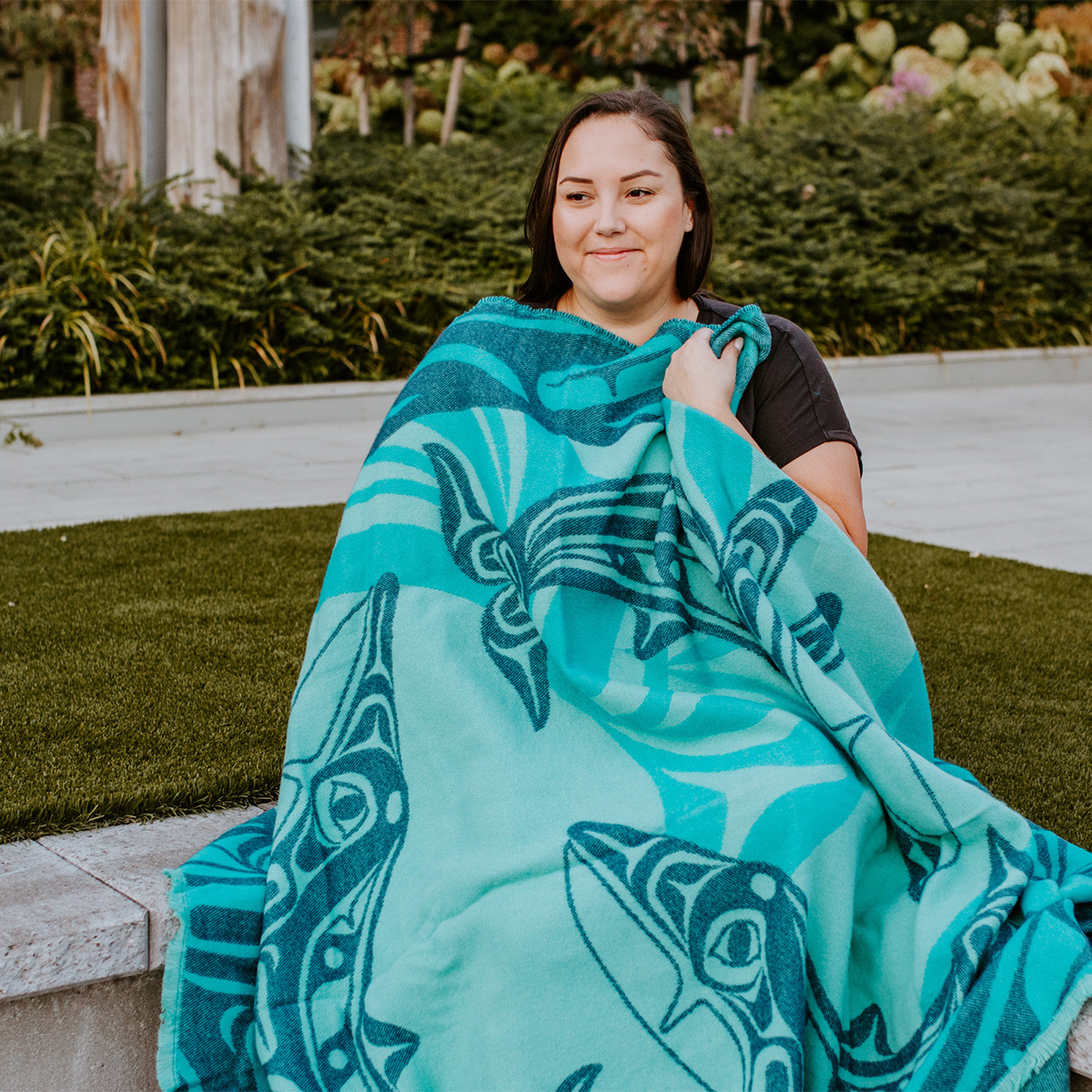 Woven Blanket - Humpback Whale, Gordon White, Haida | Native Northwest