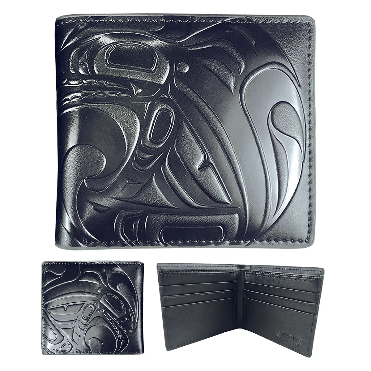【yukazuma】Emboss Logo Wallet Leather Embossed Wallet - Killer Whale, Trevor Angus, Gitxsan