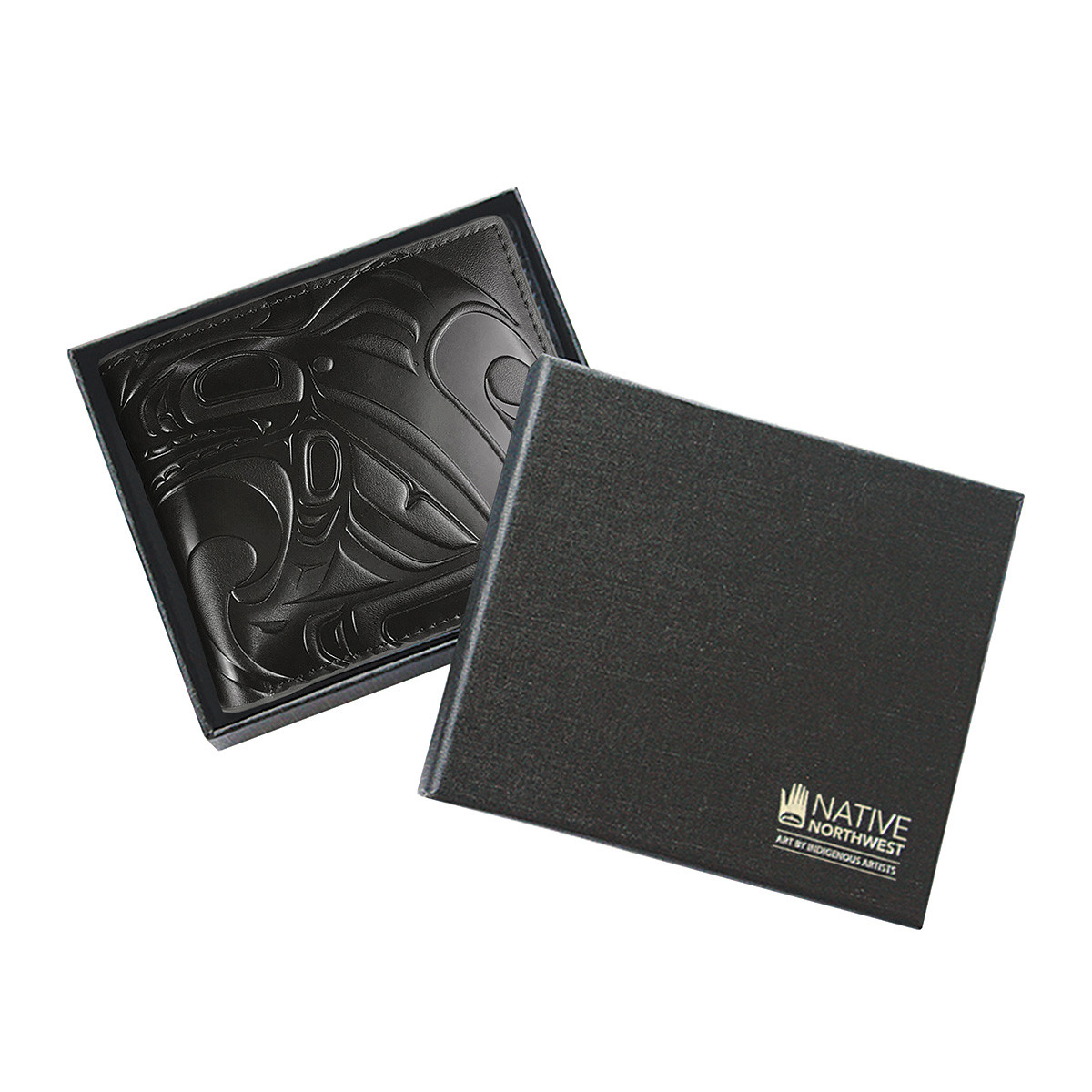 【yukazuma】Emboss Logo Wallet Leather Embossed Wallet - Killer Whale, Trevor Angus, Gitxsan