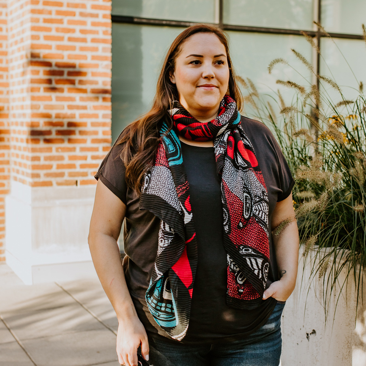 Eco Scarf - Sustaining Our Future, Kwiaahwah Jones, Haida | Native