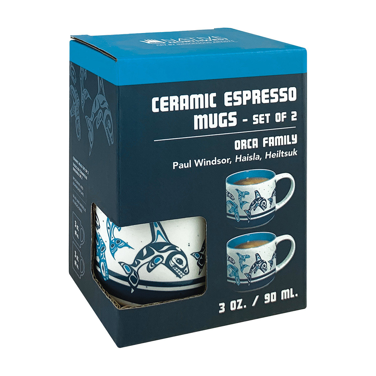 Ceramic Espresso Mugs - Set of 2 (Orca Family), Paul Windsor
