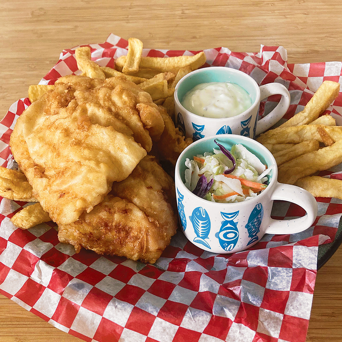 Ceramic Espresso Mugs - Set of 2 (Salmon in the Wild), Simone