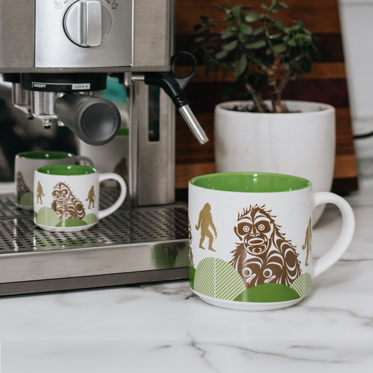 Ceramic Espresso Mugs - Set of 2 (Sasquatch), Francis Horne, Sr