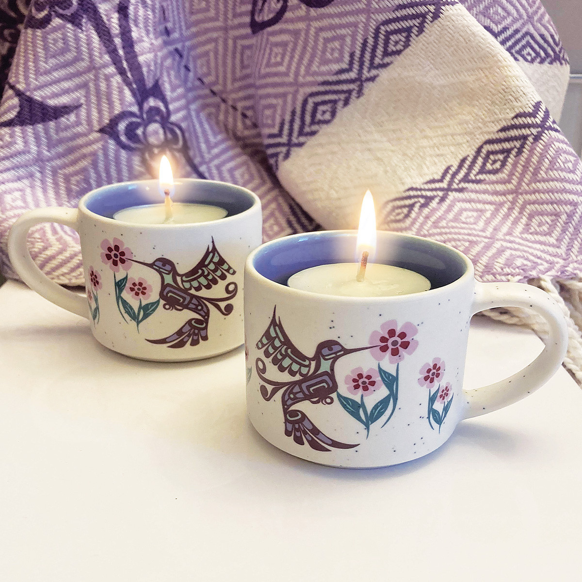 Ceramic Espresso Mugs - Set of 2 (Hummingbird), Francis Dick
