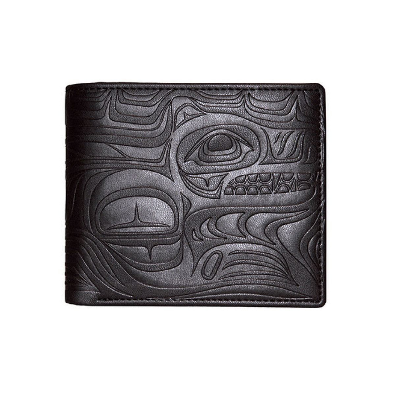 小物 NATIVE SPIRIT / WALLET Embossed Wallet - Spirit Wolf - Black - Native Northwest