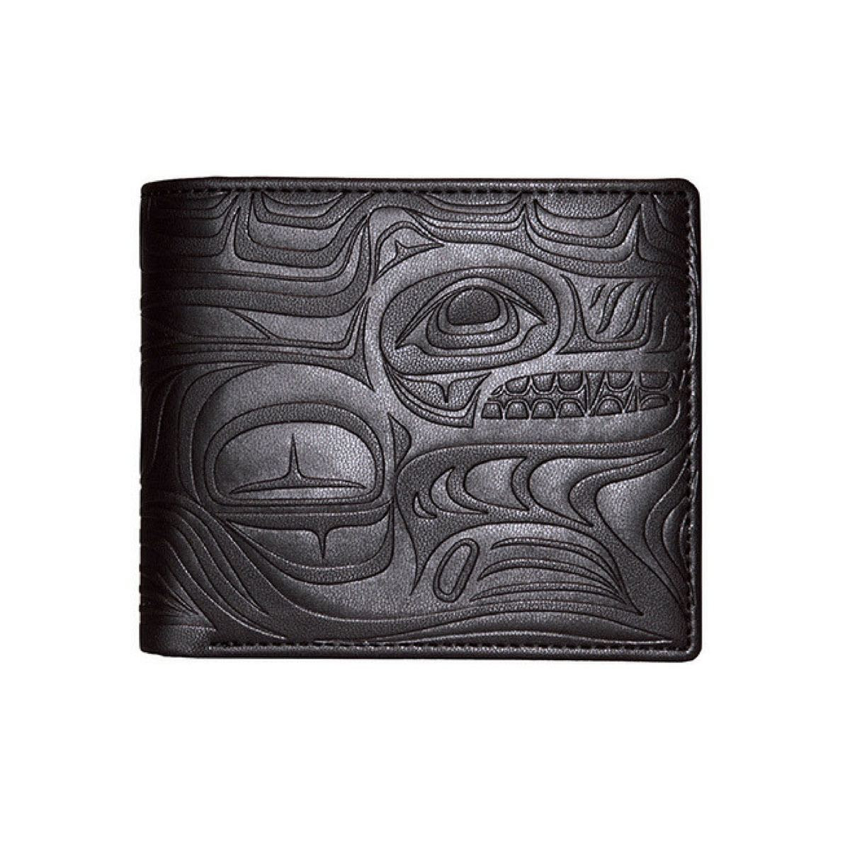 Embossed Wallet - Spirit Wolf - Black - Native Northwest