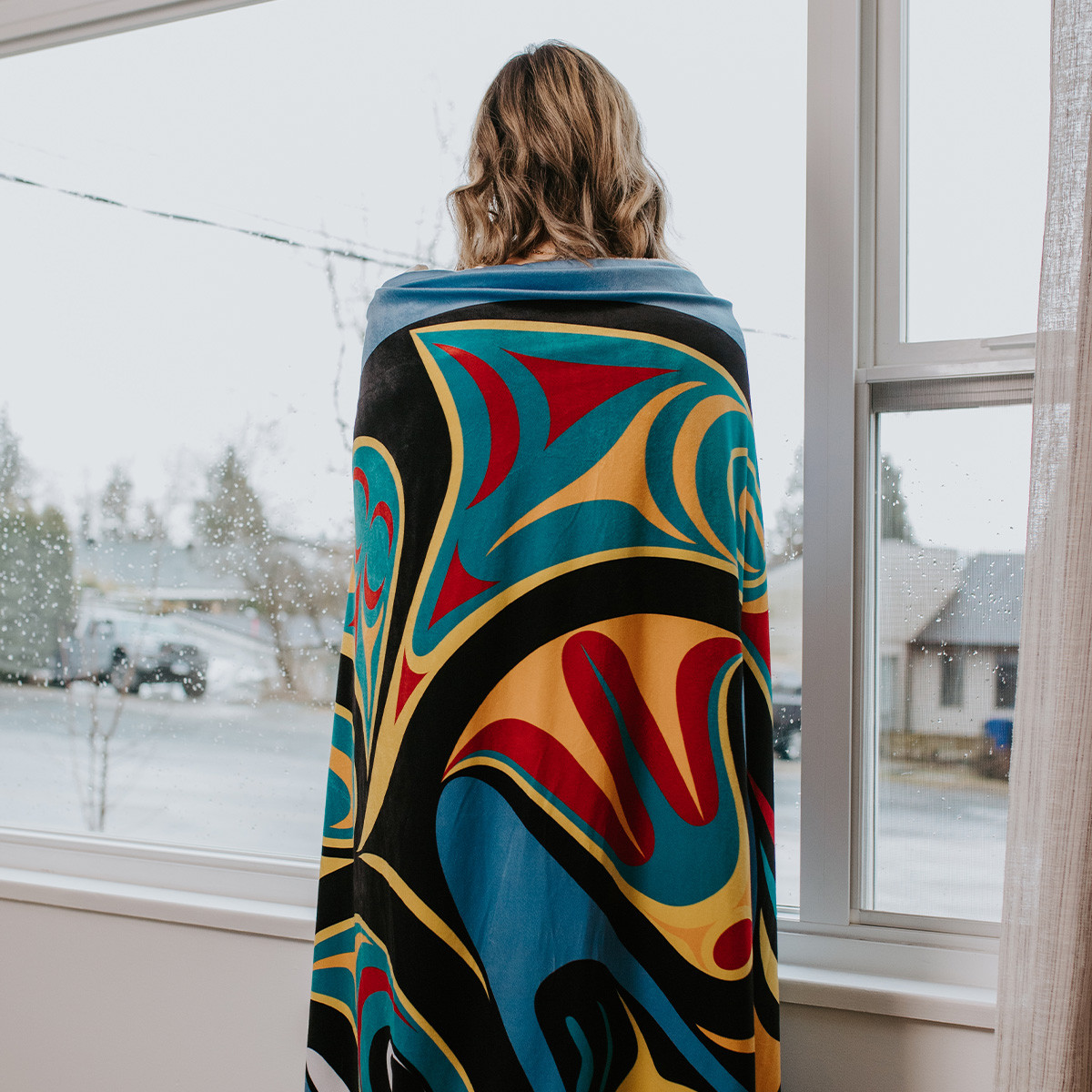 Premium Fleece Blanket - Whale, Maynard Johnny Jr., Coast Salish