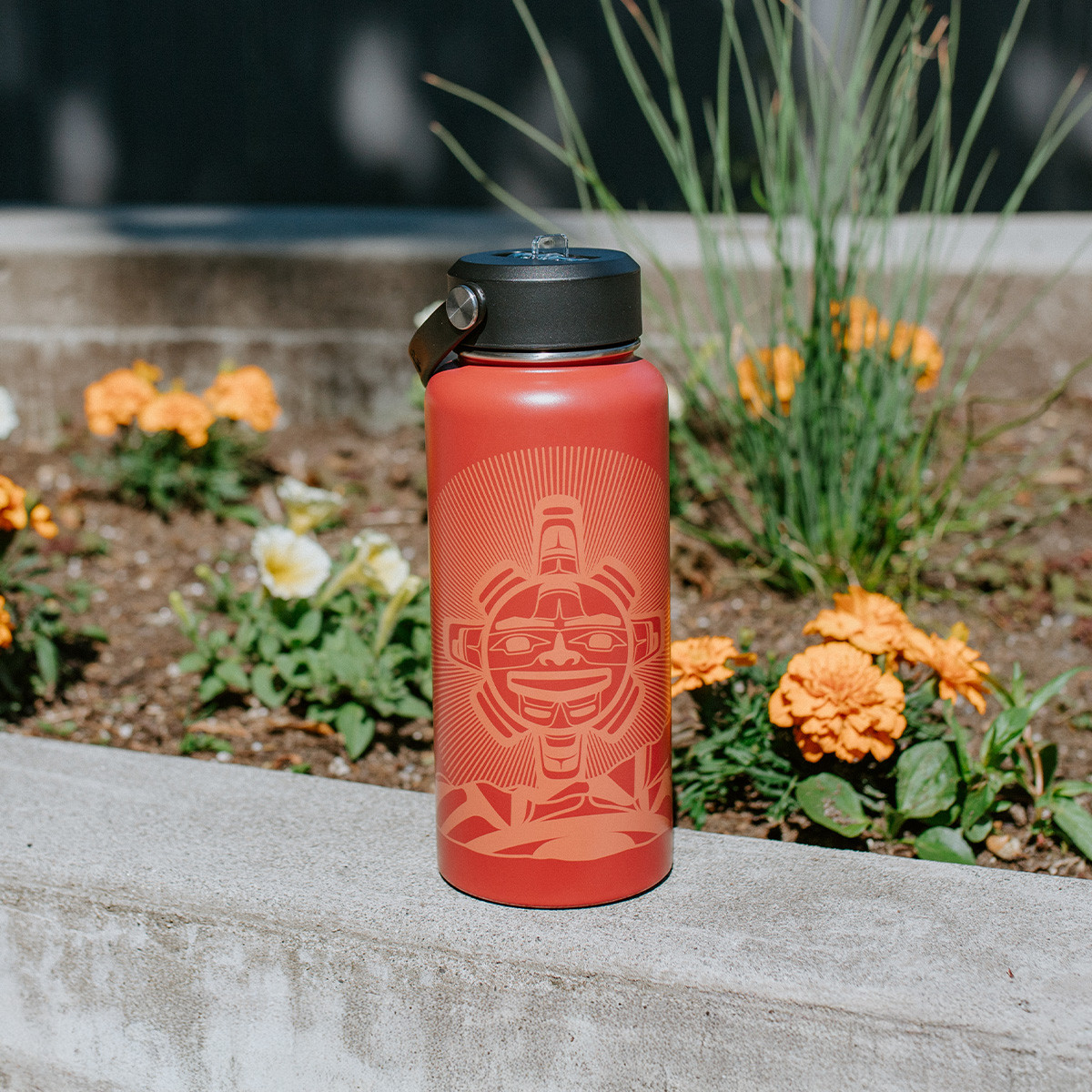Wide Mouth Insulated Bottle (32oz) - Chilkat Sun, Nahaan, Tlingit