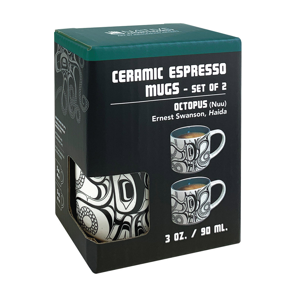 Ceramic Espresso Mugs (Set of 2) - Octopus (Nuu), Ernest Swanson