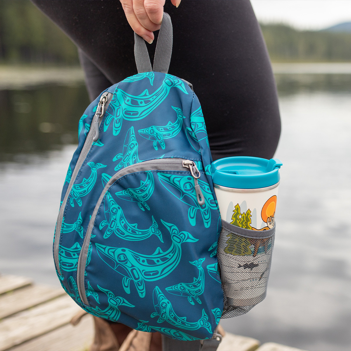 Sling Pack Humpback Whale, Gordon White, Haida Native Northwest