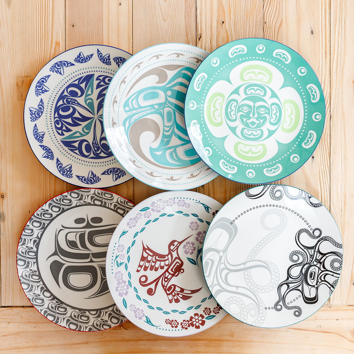 Porcelain Art Dinner Plates (Set of 2) - Octopus (Nuu), Ernest