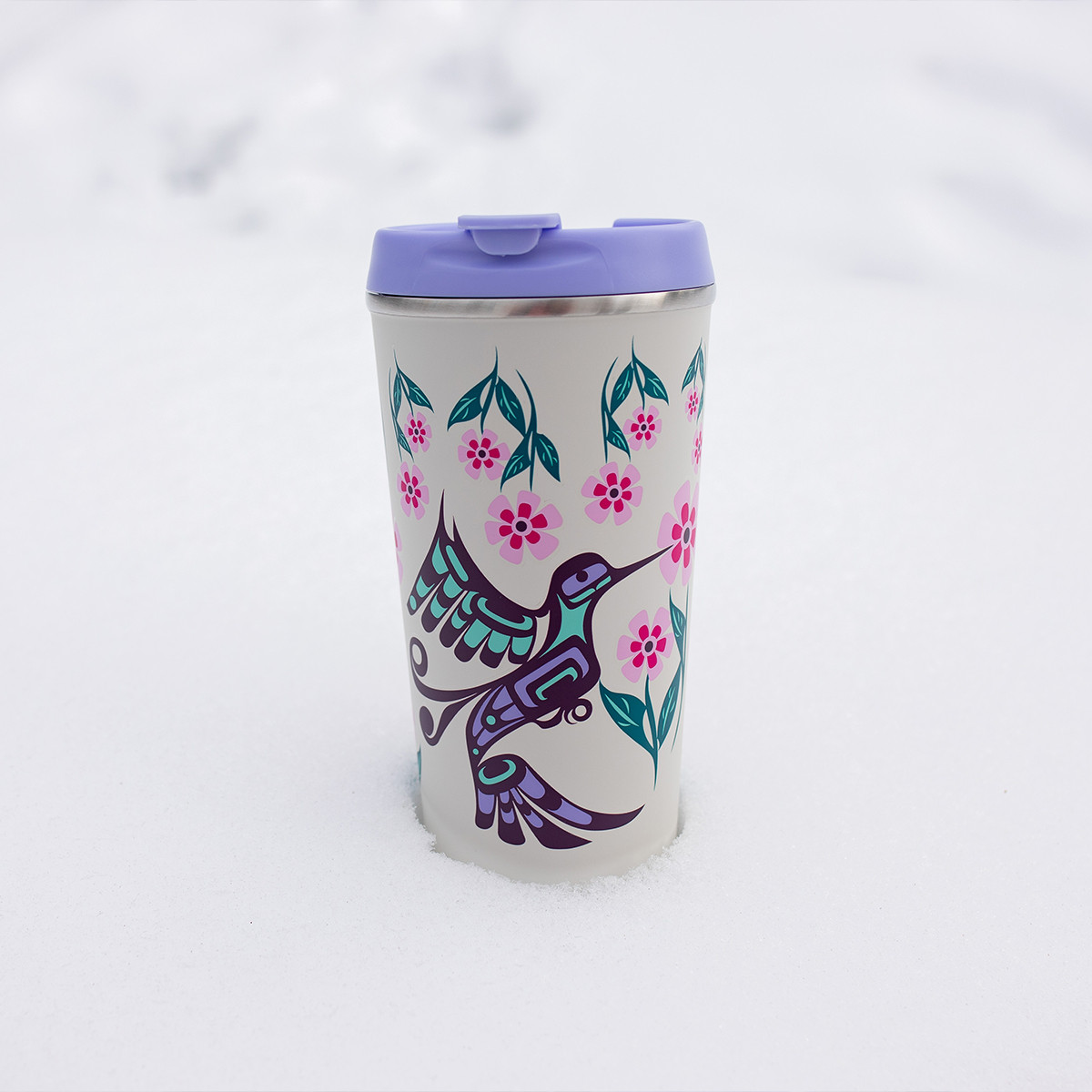 Art Travel Mug (18oz) - Hummingbird, Francis Dick, Kwakwaka'wakw