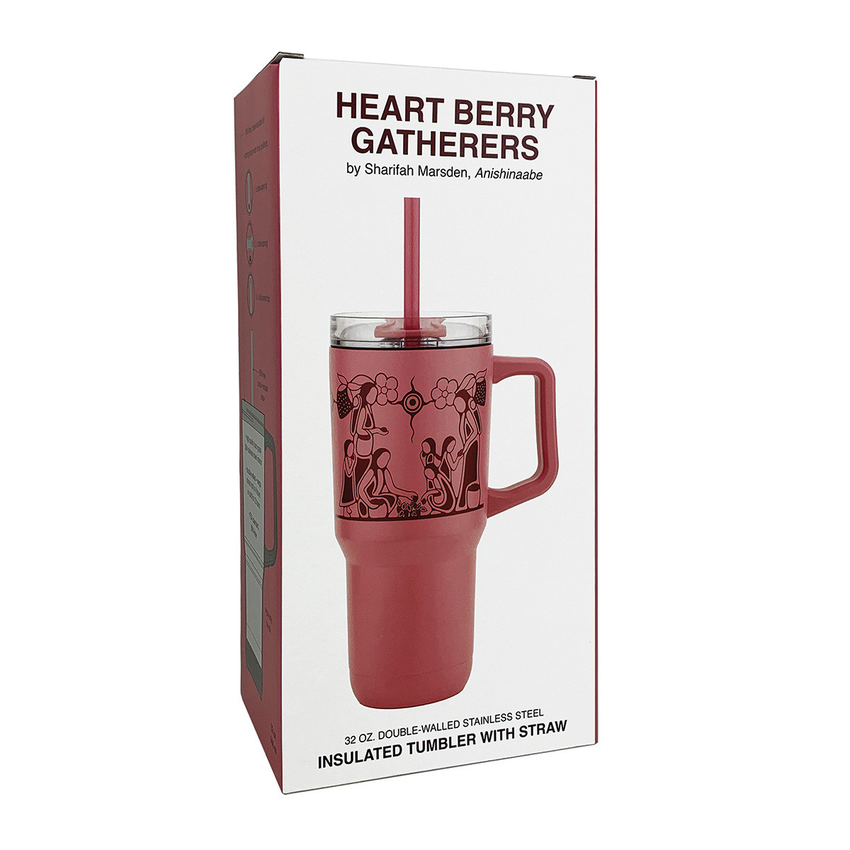 32oz Insulated Tumbler with Straw - Heart Berry Gatherers