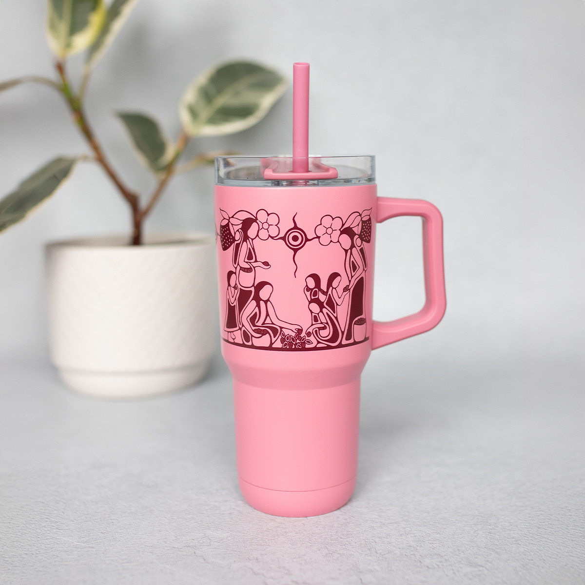 32oz Insulated Tumbler with Straw - Heart Berry Gatherers