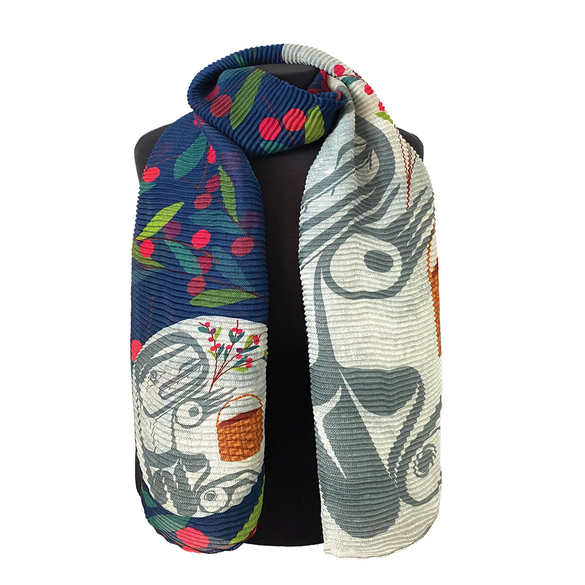 Eco Scarf - Berry Picker in The Moon, Allan Weir, Haida | Native