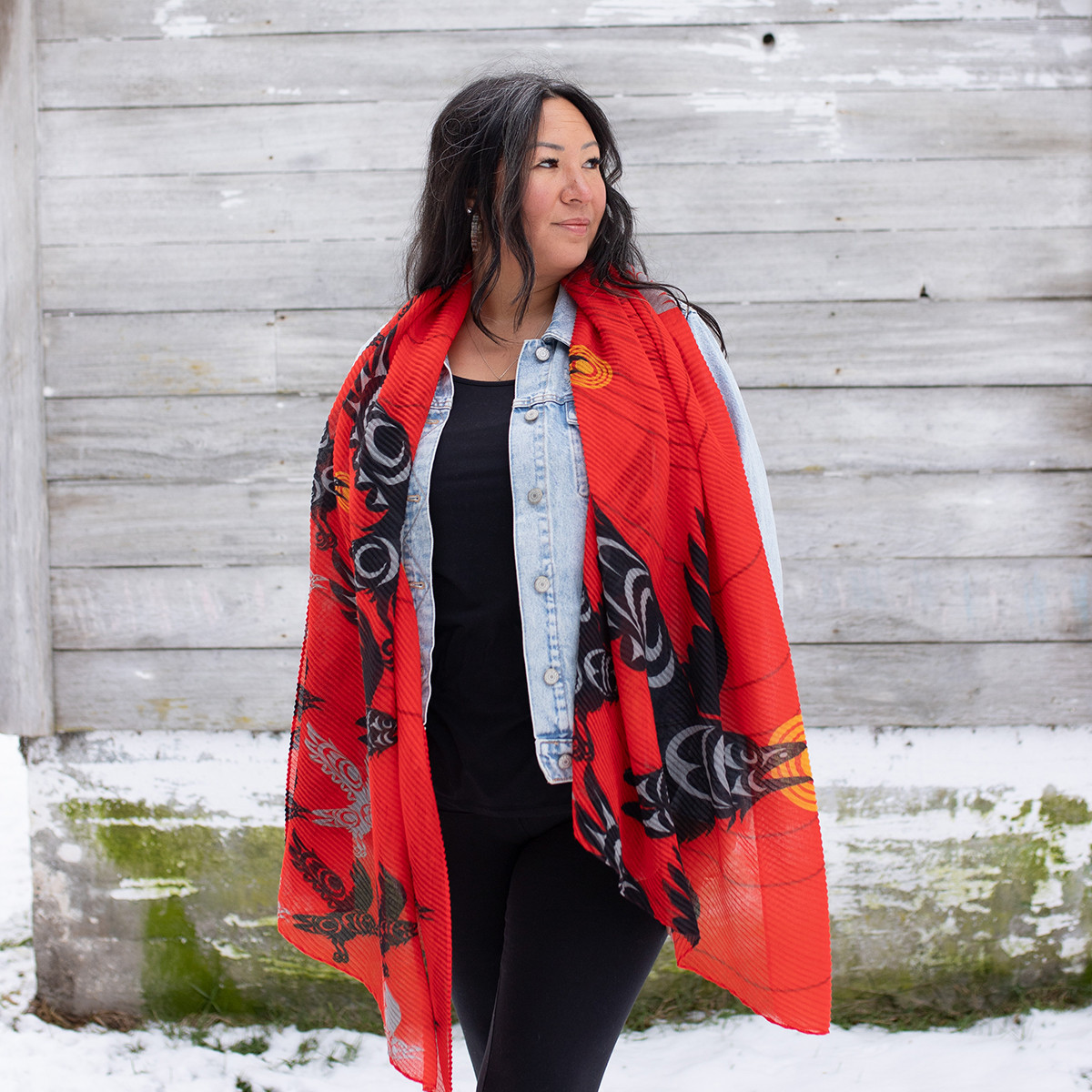 Eco Scarf - Chasing Light, Maynard Johnny Jr., Coast Salish