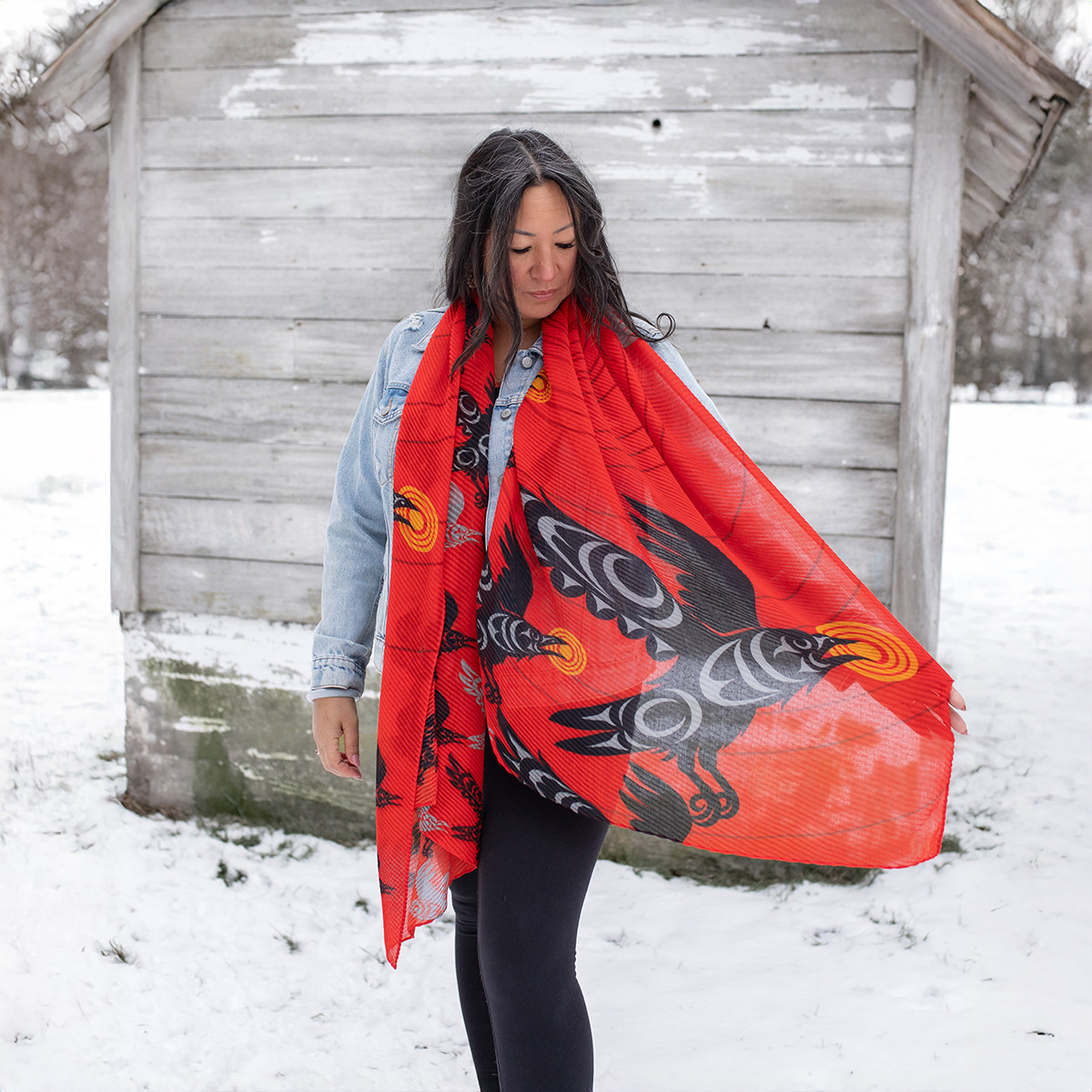 Eco Scarf - Chasing Light, Maynard Johnny Jr., Coast Salish