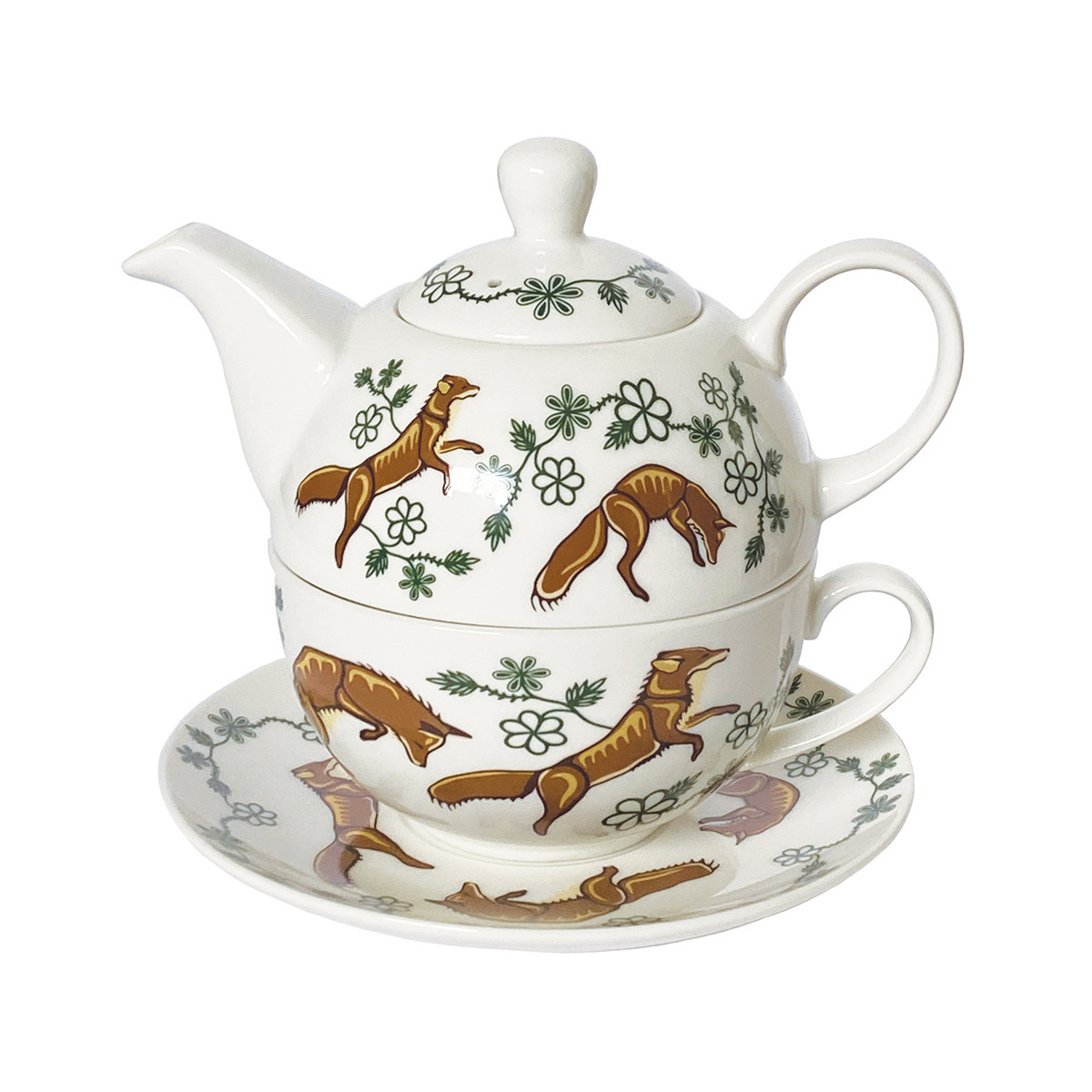 Tea For One Set - Foxes (Wagooshna), Storm Angeconeb, Lac Seul