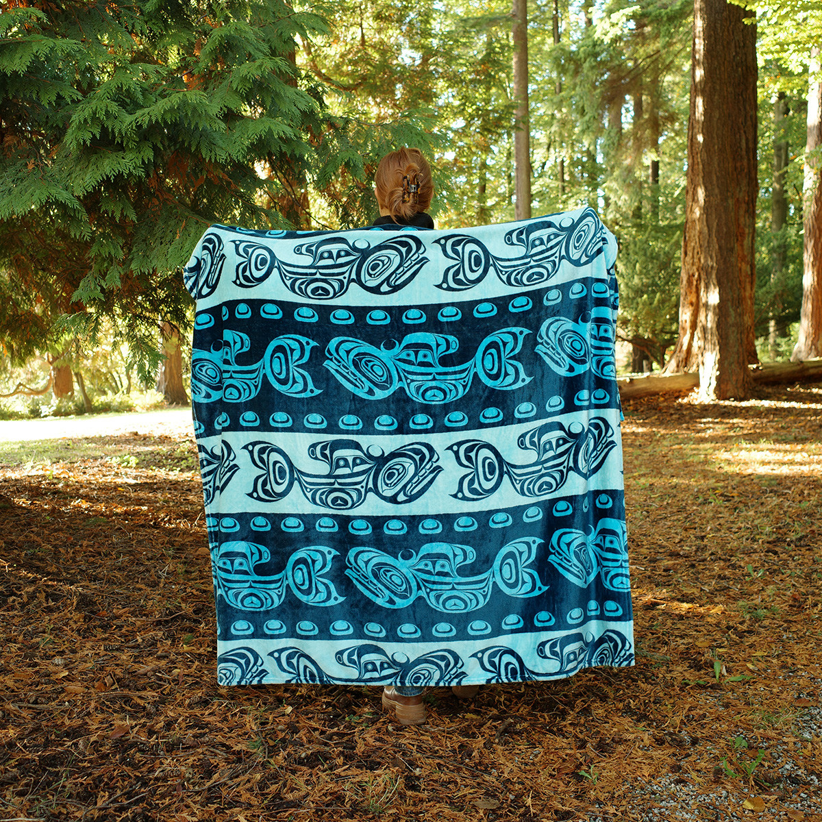 Fleece Blanket - Killer Whale by Yasakw (Shelly Samuels), Haida