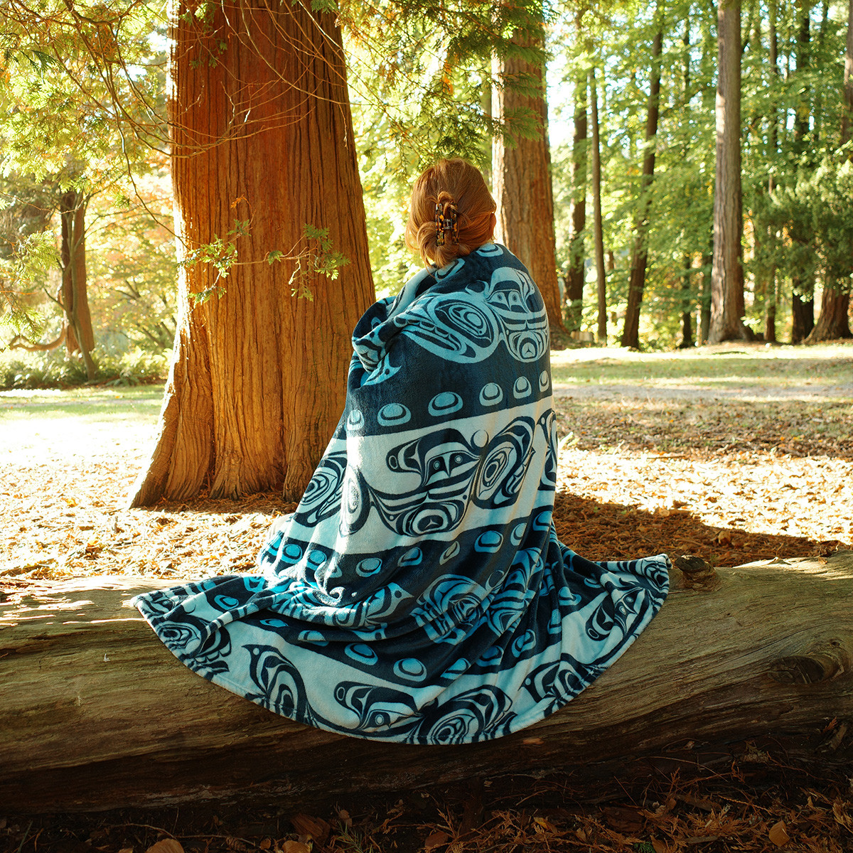 Fleece Blanket - Killer Whale by Yasakw (Shelly Samuels), Haida
