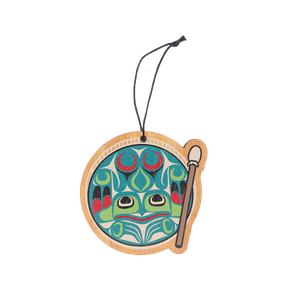 Wood Ornament - Frog Drum