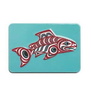 Embossed Metal Magnet - Salmon