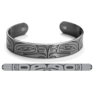 Silver Brushed Copper Bracelet - Bears, Paul Windsor, Haisla