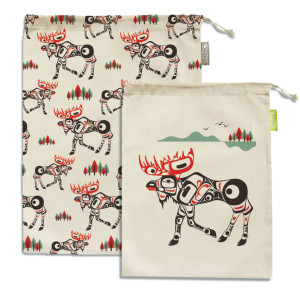 Set of 2 Reusable Produce Bags - Moose