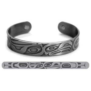 Silver Brushed Copper Bracelet - Eagle Raven