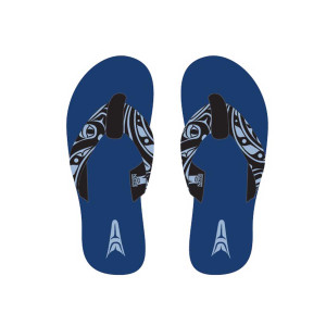 Suede Flip Flops - Humpback Whale