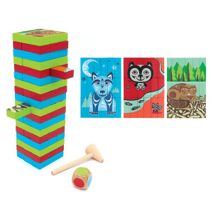 Multi-Game Wood Block Set - Indigenous Animals