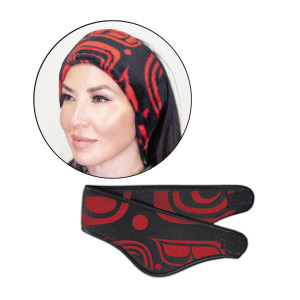 Fleece Headbands - Formline (Black/Red)